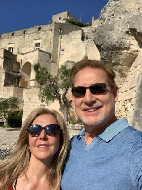 Jim and his wife Maria in Italy